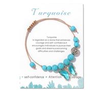 Generisch Mitgebsel Armband Armband Schmuck Naturstein Armband Amethyst Blau Türkis Armband Handgewebtes Schmetterling Anhänger Armband Armband Uhr Kinder Junge (B, One Size)