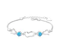 Generisch Mm Perle Bracciale Frasi Gioielli Design Love Heart Jewelry Argento Bracciale Per Donne Bracciale Coppia Design Love Heart Jewelry Messaggi E Perline Colori Elastico Anelli, Taglia unica