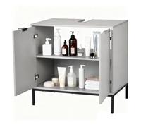 Generisch Mobile sottolavabo 70 x 63 x 45 cm, mobile da bagno con 2 ante e 2 ripiani, superficie facile da pulire, struttura in metallo con foro per sifone, salvaspazio, per bagno degli ospiti e