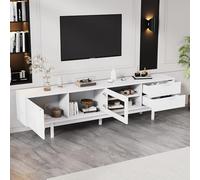 Generisch Mobile TV bianco, 200 cm, per TV da 80 pollici, con vano portaoggetti