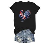 Generisch Moda Donna Casual Tinta Unita Carino Stampato Girocollo Manica Corta Sexy Costumi Donna, Nero , M