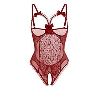 Generisch Mode Frauen Attraktion Spitze mit silbernen Unterwäsche Rot Dessous Set