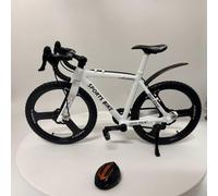 Generisch Modellino decorativo per bicicletta, scala 1:6, modello di mountain bike, giocattolo per dita e mountain bike, mini biciclette pieghevoli (bianco)