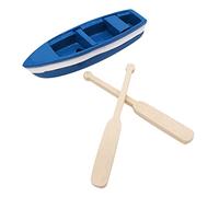 Generisch Modellino di barca in legno e resina per casa delle bambole, set decorativo in miniatura, statuetta da collezione fatta a mano, accessorio per la casa, regalo creativo (multicolore, taglia