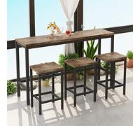 Generisch Modern Design Kitchen Dining Table, Pub Table, Long Dining Table Set with 3 Stools, Easy Assembly, Natural
