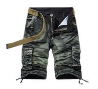 Generisch Moderni pantaloncini cargo da uomo, alla moda, con pratiche tasche per uno stile casual e individuale nella vita di tutti i giorni, verde, 40