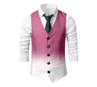 Generisch Moderno gilet slim fit con gradiente di colore per occasioni festive come alternativa casual con bottoni, vestibilità aderente, Colore: rosa., M