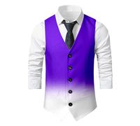 Generisch Moderno gilet slim fit con gradiente di colore per occasioni festive come alternativa casual con bottoni, vestibilità aderente, Lilla, M