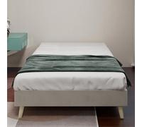 Generisch Moderno telaio del letto minimalista, 90 x 200 cm, beige, velluto privo di sostanze nocive, design piatto, base stabile, con materiale di montaggio e istruzioni (lingua italiana non