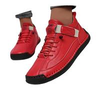 Generisch Montela Scarpe da donna ortopediche, senza dolore, in pelle, impermeabili, per il tempo libero, leggere, scarpe da trekking, Colore: rosso, 38 EU