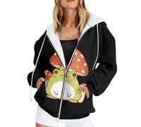 Generisch Morbida felpa con cappuccio da donna, design casual streetwear comfort per il tempo libero quotidiano, Nero , 4XL