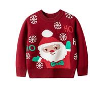Generisch Morbido maglione Autunno Inverno Cartoon Babbo Natale per ragazzi e ragazze di età compresa tra 2 e 7 anni per un comfort ottimale e una lunga durata, ideale per le occasioni festive, Colore