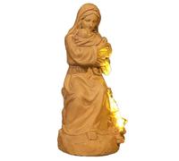 Generisch Mother and Son Figurine, Small Family Sculpture, Ornamento decorativo in resina realizzata a mano con luce LED calda, elegante statuina per nightstand Tablet Home Display Keepsake
