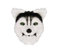 Generisch Mouth Moving Huskie Mask Plush Full Face Cover Halloween Party Costume Prop