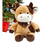 Generisch Mucca di peluche morbida, bambola di accompagnamento per bambini | Mucca di peluche con sciarpa, bambola addormentata per ragazze, casa, appartamento, soggiorno, camera da letto