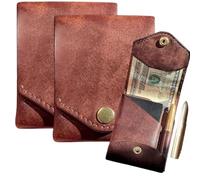 Generisch Multifunctional Compact Wallet, Slim Minimalist Wallet ,Built-in Pen Slot, 2 pezzi, With-Open
