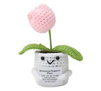 Generisch Muñeca De Flores Positivas Punto - Flores Ganchillo, Planta Dee Ganchillo Hechillo a Mano | Adorable Juguete Dee Apoyo | Decoraciones Escritorio Ganchilloo Con Floress Colores Degradados