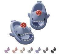 Generisch Mushroom Shark Slides for Men and Women - Non-Slip Comfortable Sandals - Unisex Bath Shower Pool Beach Slippers, Blu, 38/39 EU