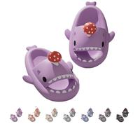 Generisch Mushroom Shark Slides for Men and Women - Non-Slip Comfortable Sandals - Unisex Bath Shower Pool Beach Slippers, Viola, 42/43 EU