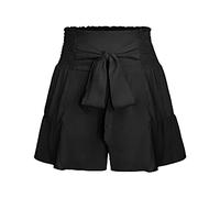 Generisch Mutande da donna alla moda culottes per donna con ampia forma della gamba, design squisito per eleganza nella vita di tutti i giorni, pantaloncini estivi, Nero , L