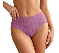 Generisch Mutande da donna elasticizzate, a vita alta, traspiranti, morbidi, da donna, senza cuciture, per il fitness, tutti i giorni, lo sport, le mutandine morbide, Lilla, XL