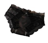 Generisch Mutande da donna hipster in pizzo Low Rise Pantys Thong Trasparente Sexy String Tanga Traspirante Cotone Slip Thongs Per Donna No Show Underwear Lingerie Soft, Nero , Taglia unica