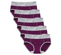 Generisch Mutande da donna in cotone elasticizzato, a vita alta, traspiranti, morbide, da donna, senza tracce, tinta unita, taglie grandi, per sport, confezione da 5 pezzi, L-5XL, Lilla, 5XL