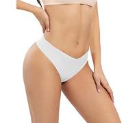 Generisch Mutande da donna mutandine mutandine intimo donna perizoma senza cuciture intimo intimo fitness a forma di V vita bassa traspirante perizoma intimo intimo intimo perizoma, bianco, M
