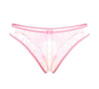Generisch Mutande da donna sexy in pizzo aperto file sexy mutandine a vita bassa bella culo trasparente tentazione T pantaloni tanga perizoma da donna sexy mutandine ouvertslip, Colore: rosa., Taglia