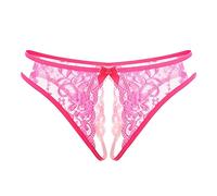 Generisch Mutande da donna sexy in pizzo aperto file sexy mutandine a vita bassa bella culo trasparente tentazione T pantaloni tanga perizoma da donna sexy mutandine ouvertslip, rosa intenso, Taglia