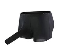Generisch Mutande da uomo alla moda in seta con design a forma di elefante, taglio a forma di U, effetto ghiaccio, traspiranti, per giornate fredde, senza cuciture, comodi, Nero , L