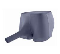 Generisch Mutande da uomo alla moda in seta con design a forma di elefante, taglio a forma di U, effetto ghiaccio, traspiranti, per giornate fredde, senza cuciture, comodi, grigio., L
