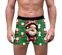 Generisch Mutande natalizie traspiranti da uomo in blu cielo con stampa festiva, realizzate per un comfort morbido e delicato sulla pelle, per vestibilità e libertà di movimento, A6-verde, XL