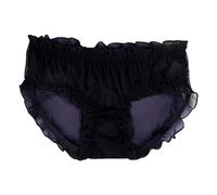 Generisch Mutande senza cuciture da donna in cotone a rete Panties Seamless Tangas Low Rise Pantys Traspirante Erotica Mutandine Per Donne Morbide Hipster Comode Thong Stretch Soft, Nero , L
