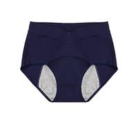Generisch Mutandine a vita alta, a prova di perdite, da donna, in cotone a prova di perdite, per tutta la notte, mutandine mestruali, biancheria intima rossa, Blu, 3XL Kurz