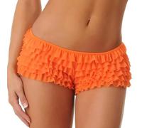 Generisch Mutandine da donna con volant in chiffon trasparente - Pantaloni giocosi con volant multipli | Lingerie o accessorio per costume, Stil_c02 arancione, S