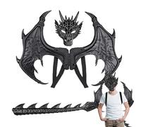 Generisch Mythic Dragon Wing Tail - Maschera per cosplay leggendario | Mystic Emberglow Wings, feroce serpentine, copertura del viso, set per bambini, festa di Natale