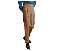 Generisch Napoli Pantaloni da uomo a gamba larga, pantaloni business causal slim fit, leggeri, casual, casual, casual, vintage, vestibilità classica, outerdoorwear basic elegante, O kaki, 32
