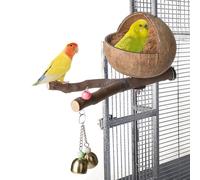 Generisch Nascondiglio per uccelli in noce di cocco - Nido, casetta con grattugia di cocco per fringuelli, pappagallini e parrocchetti | Multipurpose Outdoor Utility