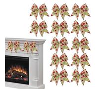 Generisch Nastri natalizi per ghirlande - 15 cm glitter accessori per feste, 12 pezzi rosso verde ghirlanda di Natale e fiocchi, per esterni, interni, scale, camino, ringhiera porta di casa