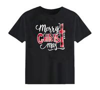 Generisch Natale Famiglia Pigiama Set Matching Pigiama Per I Genitori Bambini Festa Santa Babbo Natale Pigiameria, Nero , S