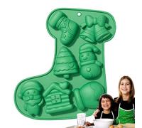 Generisch natalizi - Silicone 22,5 x 18 cm | per dolci e torte, fiocchi di neve, Babbo Natale, riutilizzabili, antiaderenti, cucina, feste