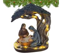 Generisch Nativity Scene Set - Holy Family Figurines, Religious Christmas Display Miniature Dipinta a mano con Resina | Ideale per Desk Table Shelf Fireplace Bedroom Living Room Office