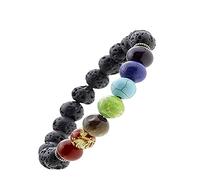 Generisch Naturale Bracciale in Acciaio Impilabile Anelli di bilanciamento rotondi Larghezza Perline Collegato Piccolo Bracciale Anelli, Taglia unica, Pietra