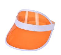 Generisch Neon Sun Visor, cappello da donna e uomo, protezione UV, Y2K, retrò, trasparente, per festival, tennis, spiaggia, regolabile e leggero, Colore: arancione., Taglia unica