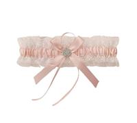 Generisch Neon Uomo La giarrettiera della sposa per il matrimonio con passanti per le gambe in pizzo e strass, set da uomo blu, Rosa chiaro., Taglia unica