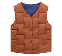 Generisch Neonati Bambini Bambino Inverno Giacca Calda Capispalla Tinta Unita Gilet Cappotto Outwear Per Ragazze O Romanzo, marrone, 8-9 Jahre