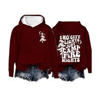 Generisch No, solo Camp Fire Nights Felpa con cappuccio per amanti del campo, no, solo Camp Fire Nights Felpa, Vino, L