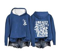 Generisch No, solo Camp Fire Nights Felpa con cappuccio per amanti del campo, no, solo Camp Fire Nights Felpa, Blu, M