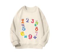 Generisch Number Day Girls and Boys Kids - Felpa a maniche lunghe per bambini, beige., 8-9 Jahre
